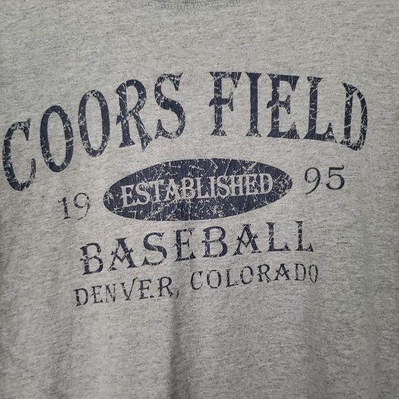 Coors Field Grey Baseball Shirt Denver Colorado Large grey gray - Picture 3 of 4